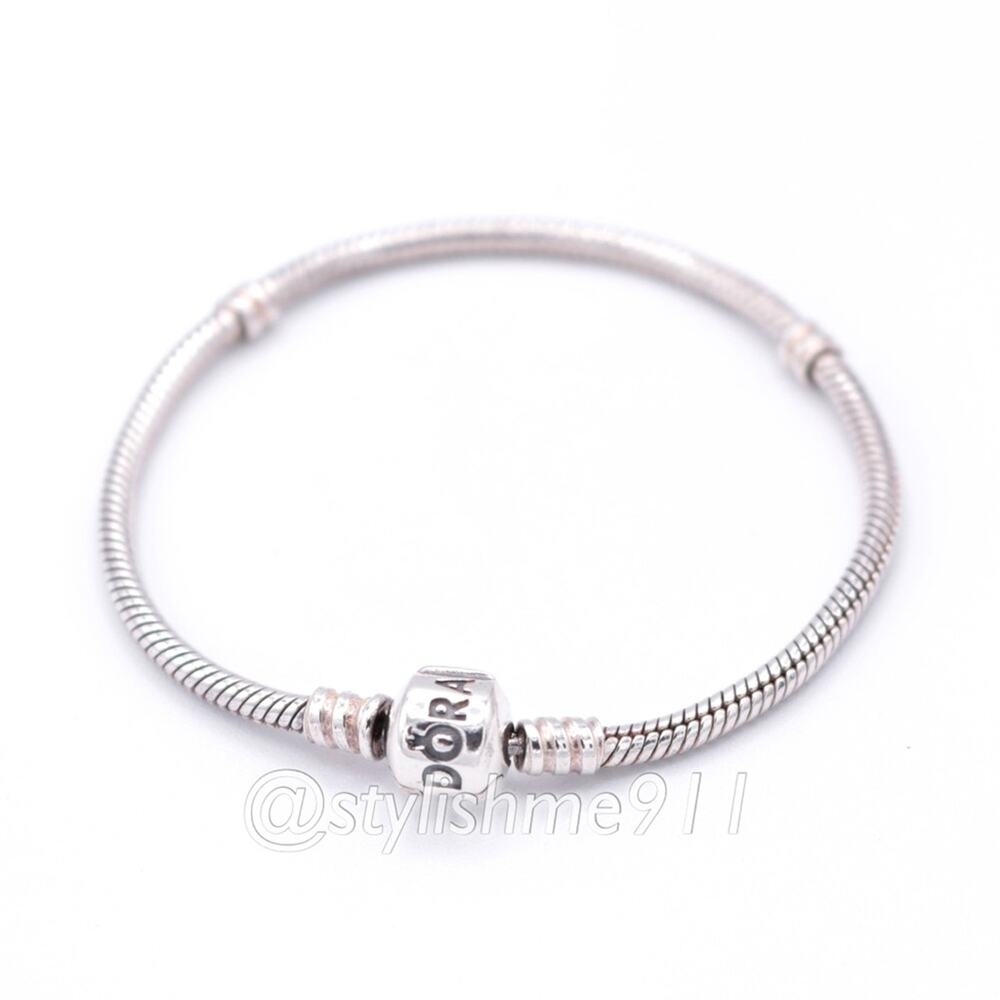 Authentic PANDORA Moments Barrel Clasp Charm Bracelet - 590702HV